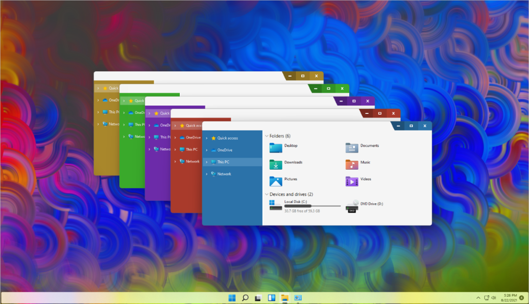 一款好看的 Windows 11 炫彩主题：Obetal Dark-2