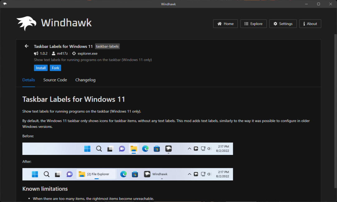 Win11 / Win10 自定义修改软件：Windhawk-4