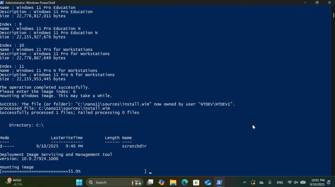 Win11 极限精简版，2GB 左右：nano11-2